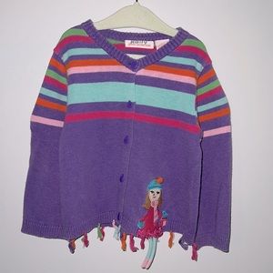 Jane Seymour Tassel Button Down Sweater